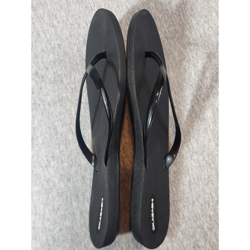 Okabashi Flip Flop Sandals Womens Size 9 Black Good Minimalist Thong Made in USA